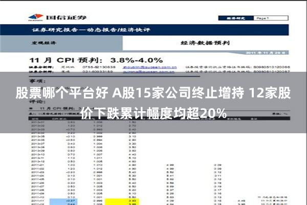 股票哪个平台好 A股15家公司终止增持 12家股价下跌累计幅度均超20%